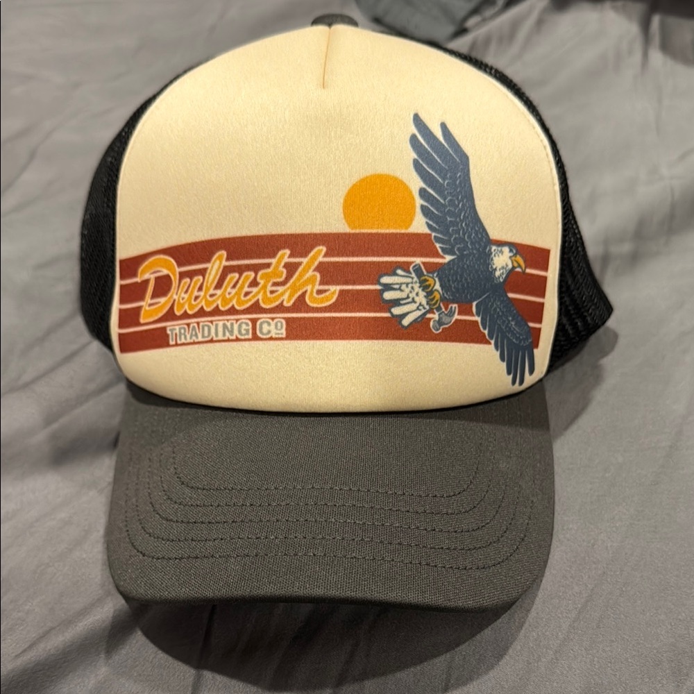 Duluth Trading Co. Cream and Black Trucker Hat